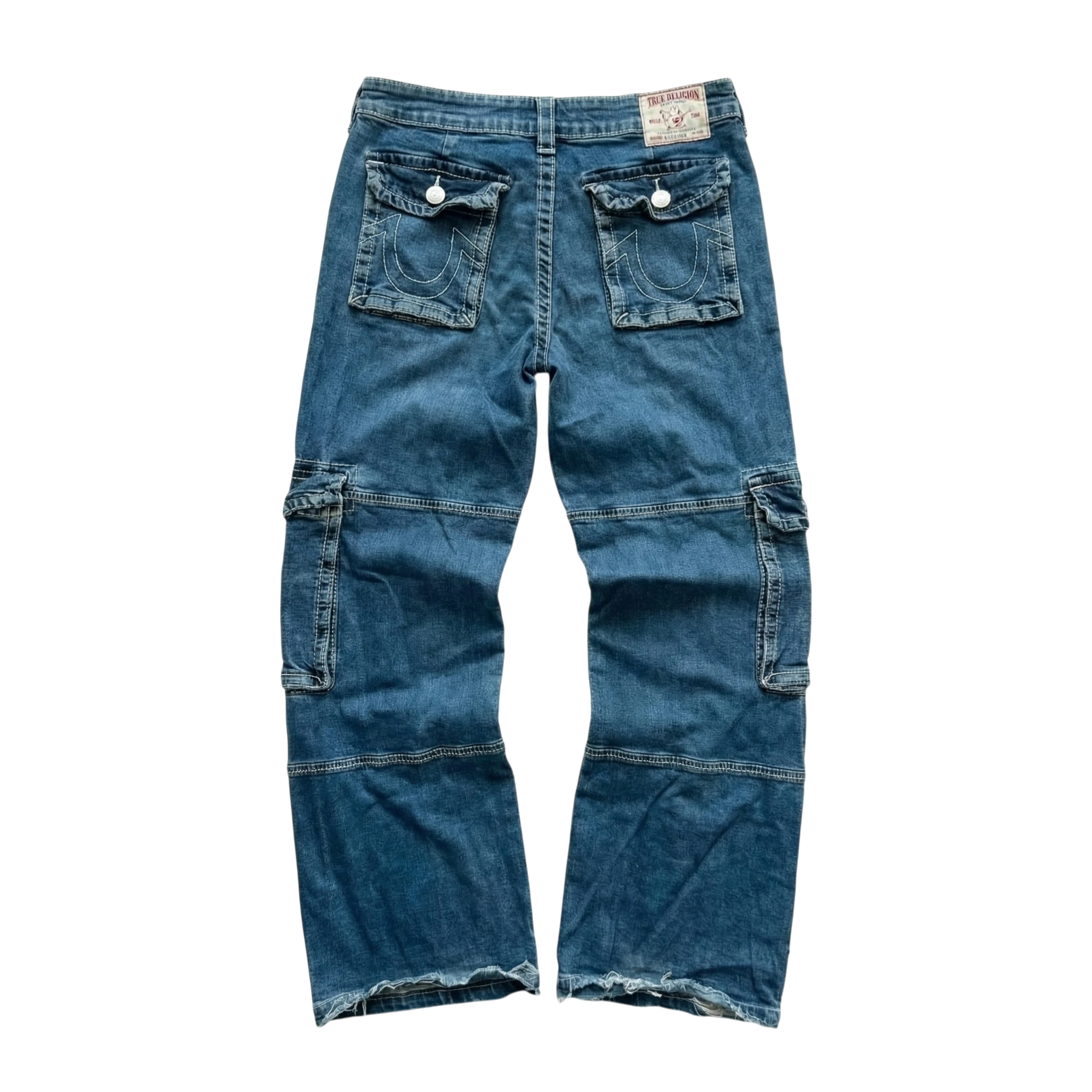 True Religion Spodnie Cargo Jeansy L Vintage Streetwear - widok ogólny przód vintage