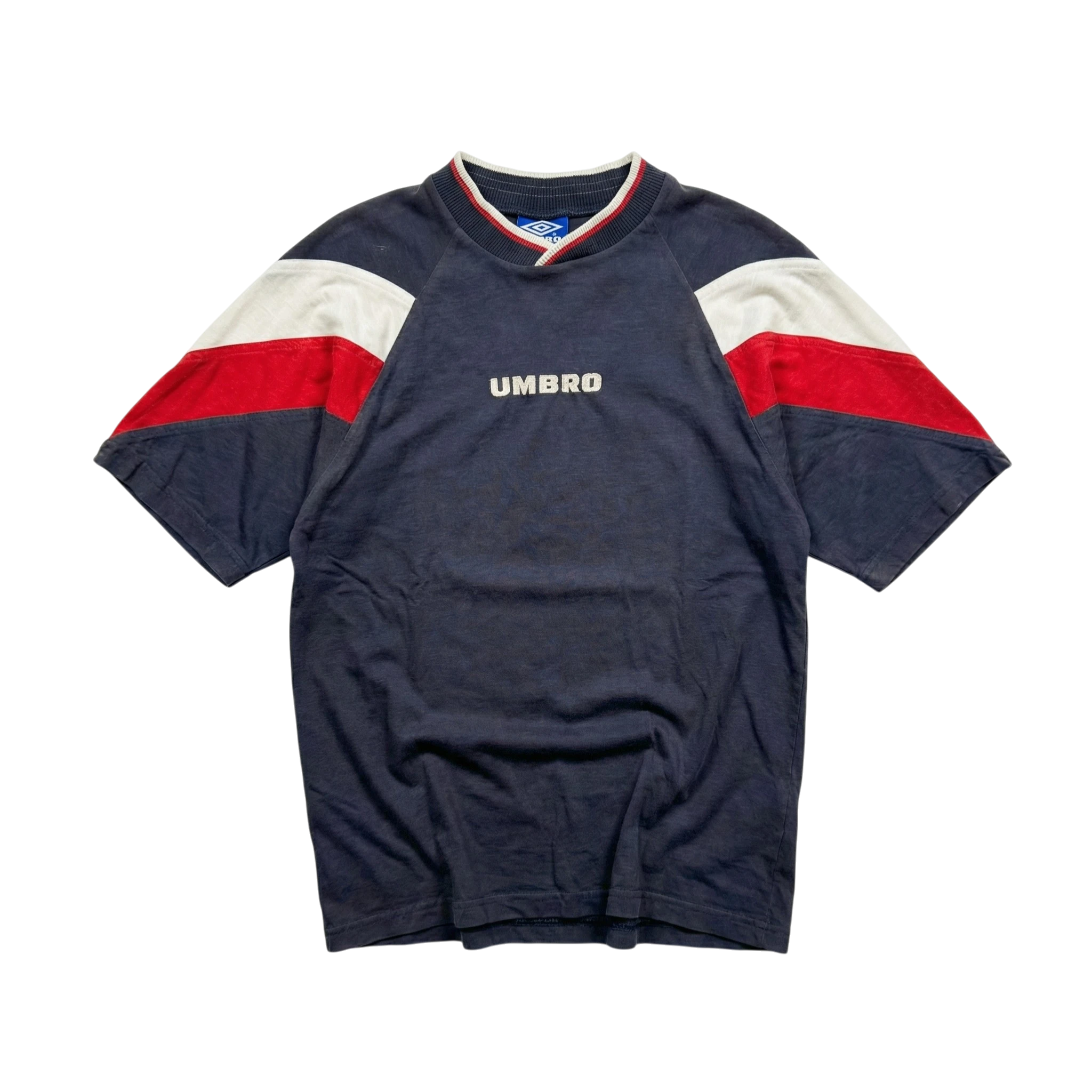 Umbro Koszulka Haft Vintage 90s Kolorowa XL Streetwear Retro - widok ogólny przód vintage