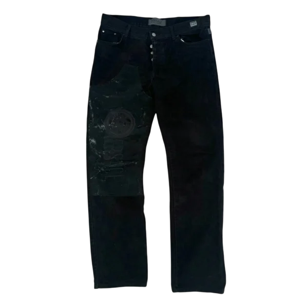 Versace Jeansy Spodnie Czarne XL Vintage Streetwear - widok ogólny przód vintage