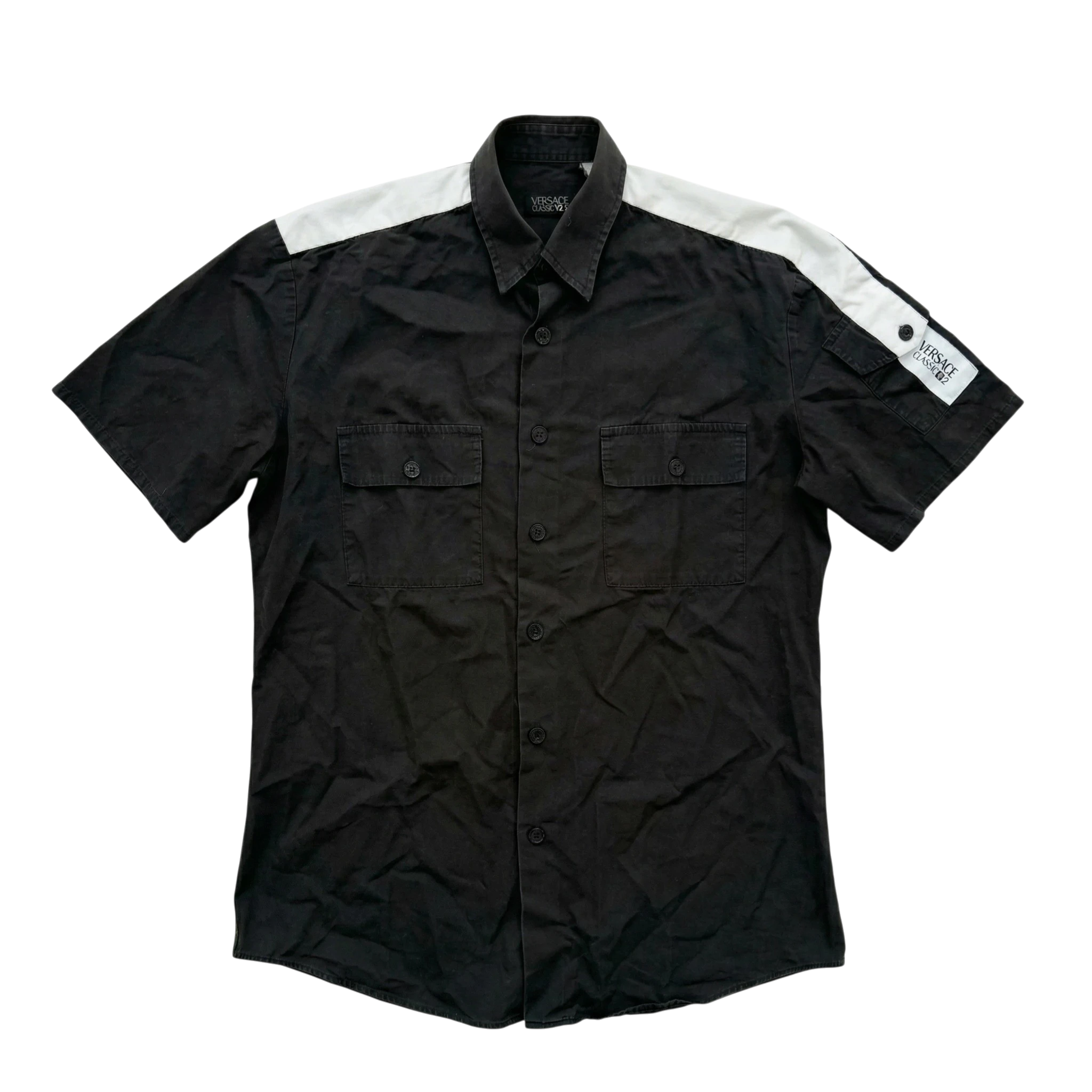 Versace Koszula Krótki Rękaw XL Vintage Streetwear - widok ogólny przód vintage