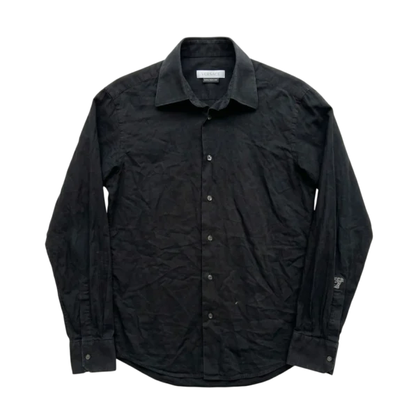 Versace Koszula Zapinana Czarna L Vintage Streetwear - widok ogólny przód vintage