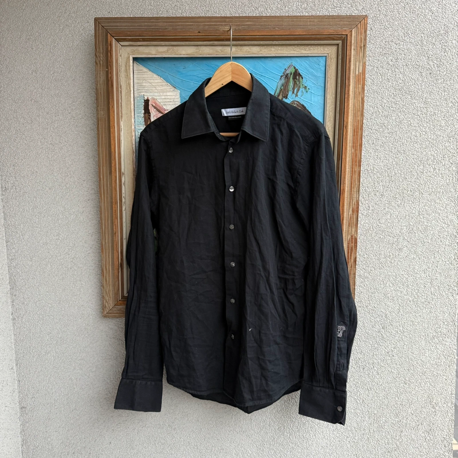 Versace Koszula Zapinana Czarna L Vintage Streetwear - widok ogólny przód vintage