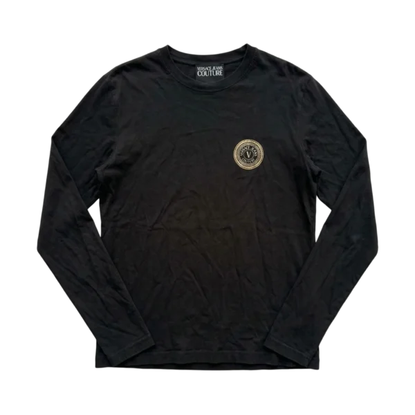 Versace Koszulka Longsleeve Czarna L Vintage Streetwear - widok ogólny przód vintage
