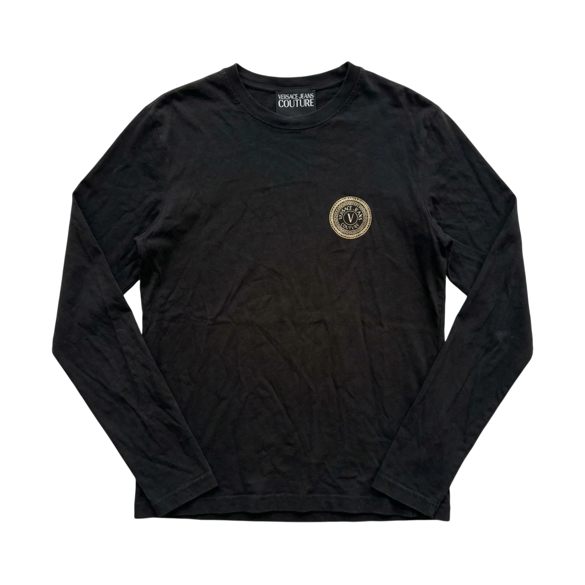 Versace Koszulka Longsleeve Czarna L Vintage Streetwear - widok ogólny przód vintage