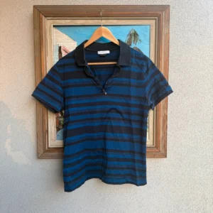 Versace Koszulka Polo w Paski L Vintage Streetwear - zdjęcie 2