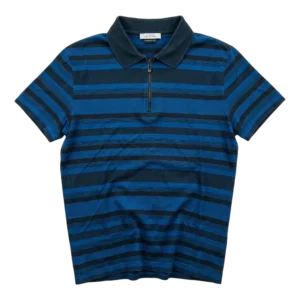 Versace Koszulka Polo w Paski L Vintage Streetwear - widok ogólny przód vintage