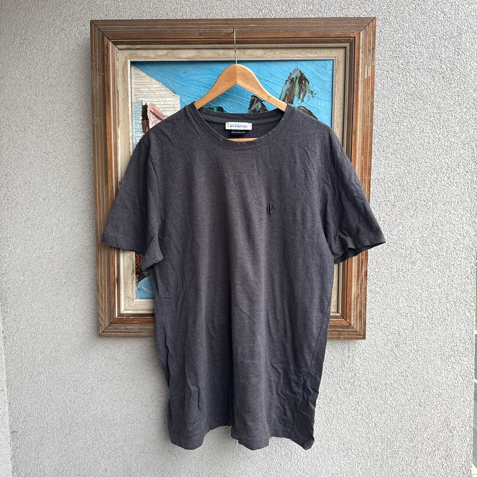 Versace Koszulka T-shirt Szary Logo XL Vintage Streetwear - widok ogólny przód vintage