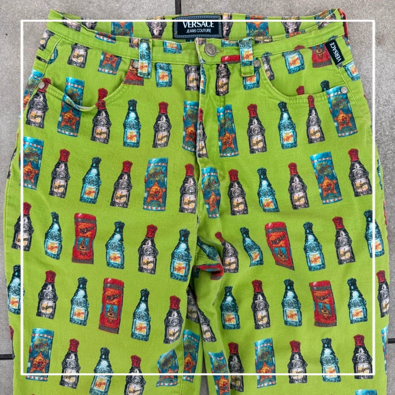 Versace Spodnie Full Print L Vintage Retro Streetwear - widok ogólny przód vintage