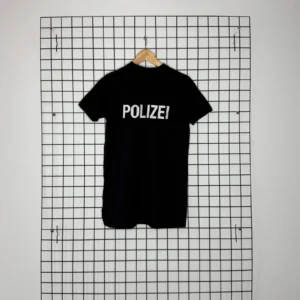 Vetements Koszulka Polizei Czarna M Vintage Streetwear - zdjęcie 2