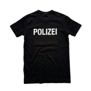 Vetements Koszulka Polizei Czarna M Vintage Streetwear - widok ogólny przód vintage