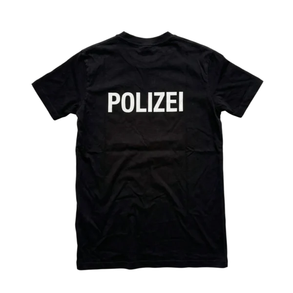 Vetements Koszulka Polizei Czarna M Vintage Streetwear - widok ogólny przód vintage