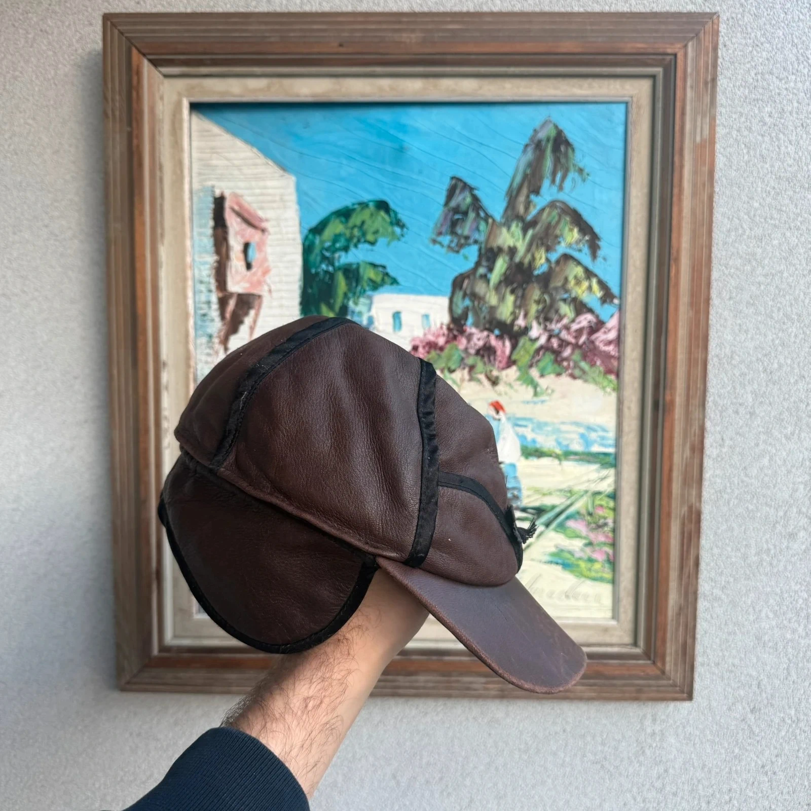 Vintage Love Czapka Uszanka Skórzana 52 Vintage Streetwear - widok ogólny przód vintage