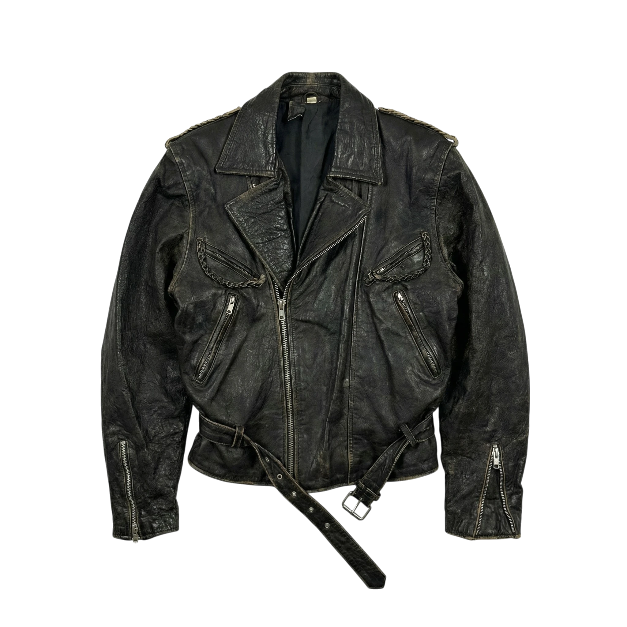 Vintage Love Kurtka Ramoneska Skórzana Biker XL Vintage - widok ogólny przód vintage