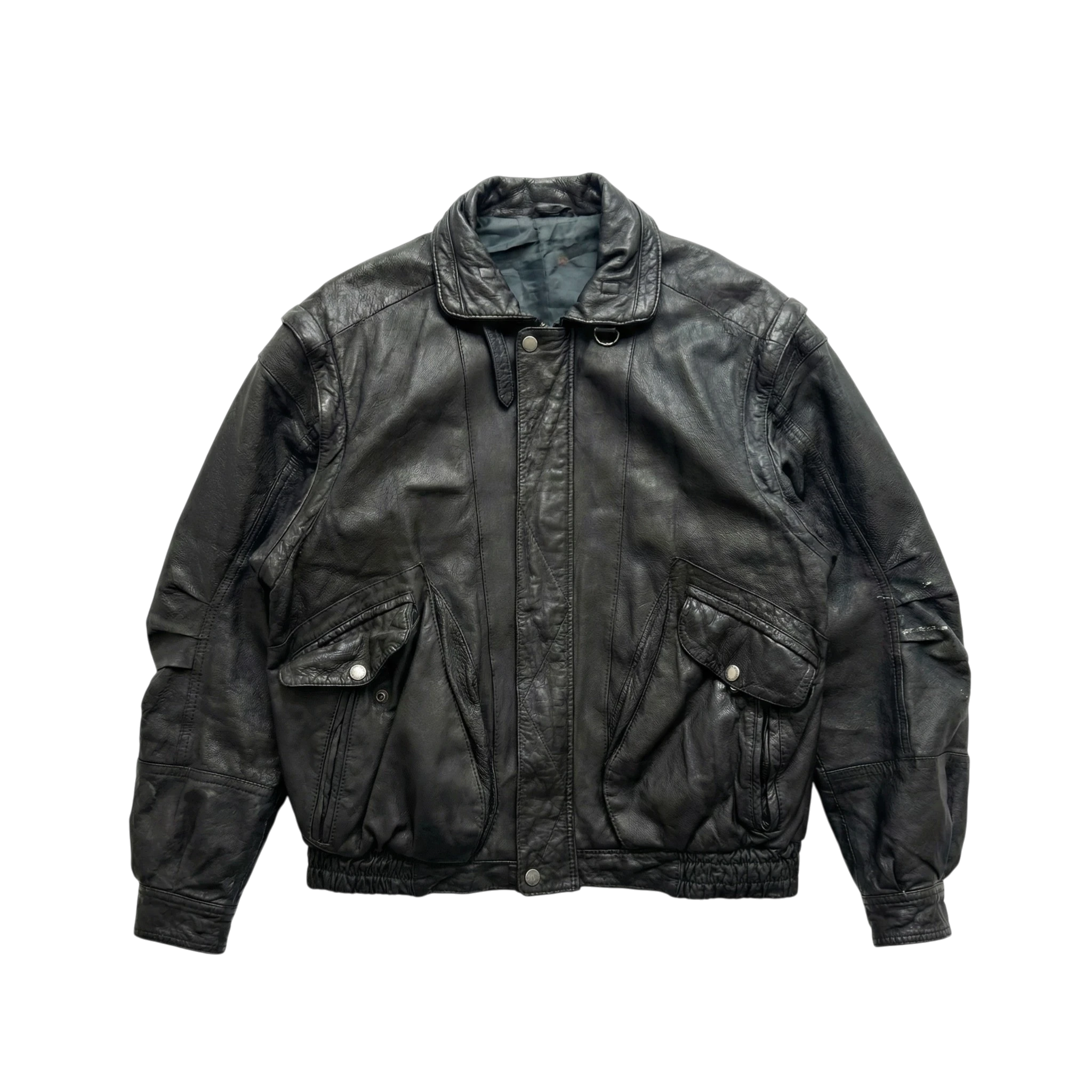 Vintage Love Kurtka Skórzana Biker XL Vintage Streetwear - widok ogólny przód vintage