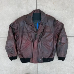 Vintage Love Kurtka Skórzana Bordowa XXL Vintage Streetwear - zdjęcie 2