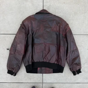 Vintage Love Kurtka Skórzana Bordowa XXL Vintage Streetwear - zdjęcie 3