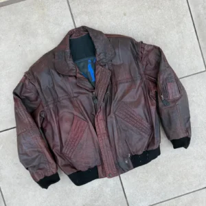 Vintage Love Kurtka Skórzana Bordowa XXL Vintage Streetwear - zdjęcie 4