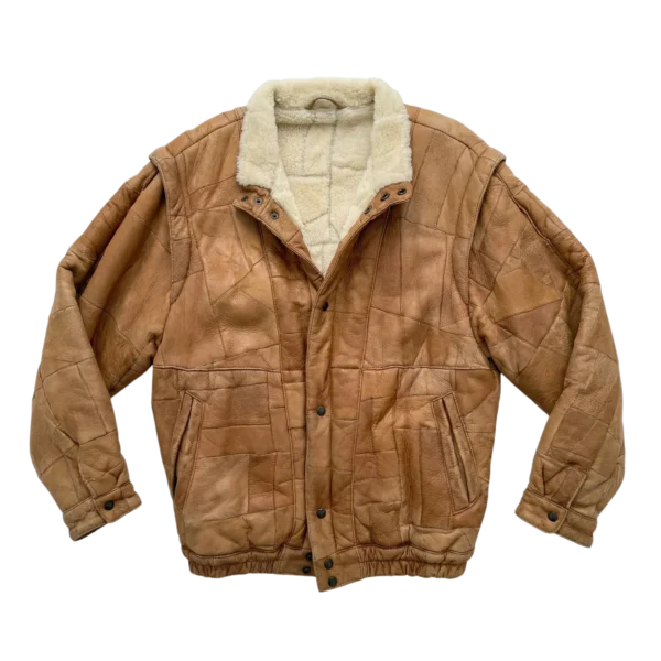 Vintage Love Kurtka Skórzana Sherpa XL Vintage Streetwear - widok ogólny przód vintage
