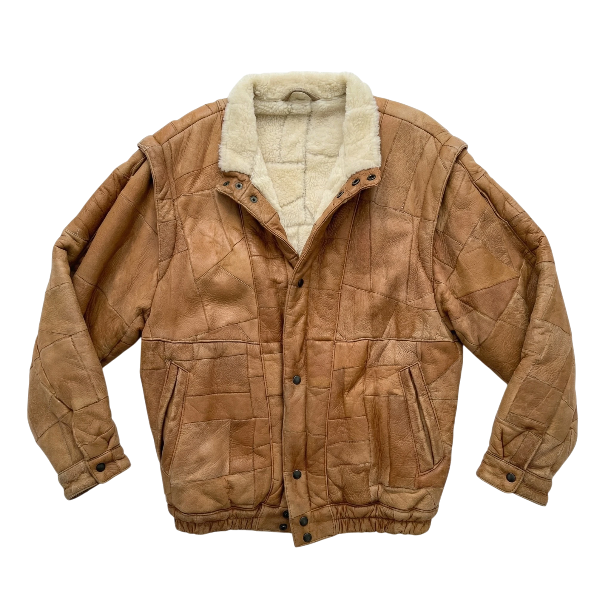 Vintage Love Kurtka Skórzana Sherpa XL Vintage Streetwear - widok ogólny przód vintage