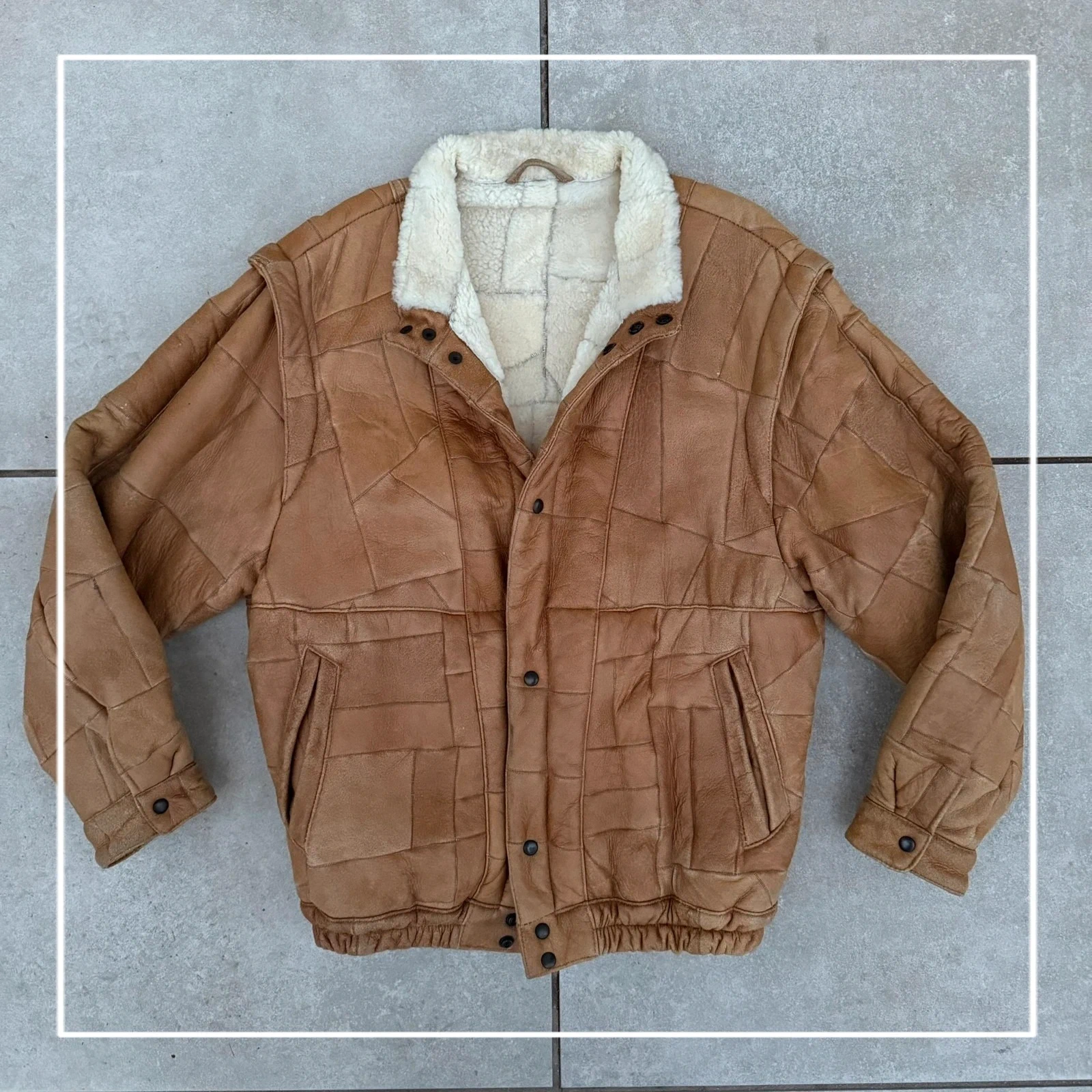 Vintage Love Kurtka Skórzana Sherpa XL Vintage Streetwear - widok ogólny przód vintage