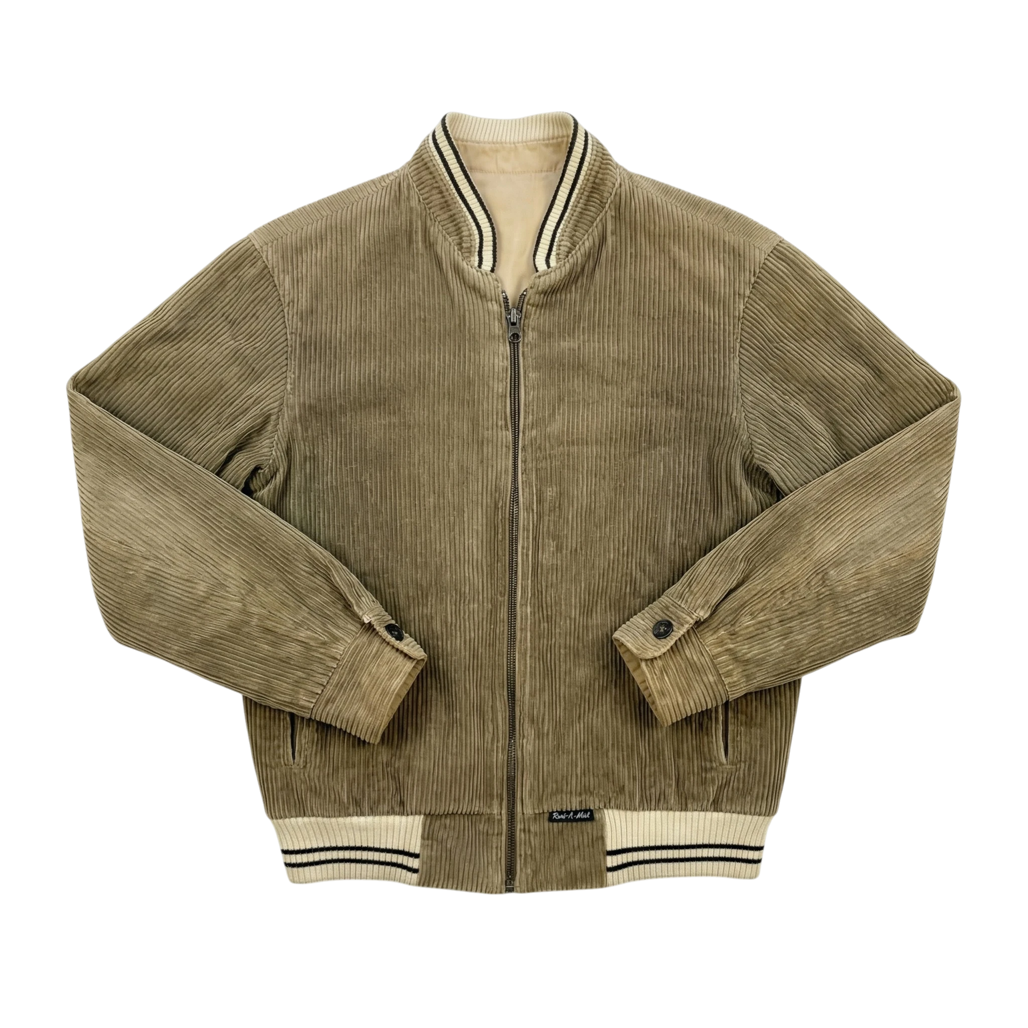 Vintage Love Kurtka Sztruksowa Khaki XL Vintage Retro Streetwear - widok ogólny przód vintage