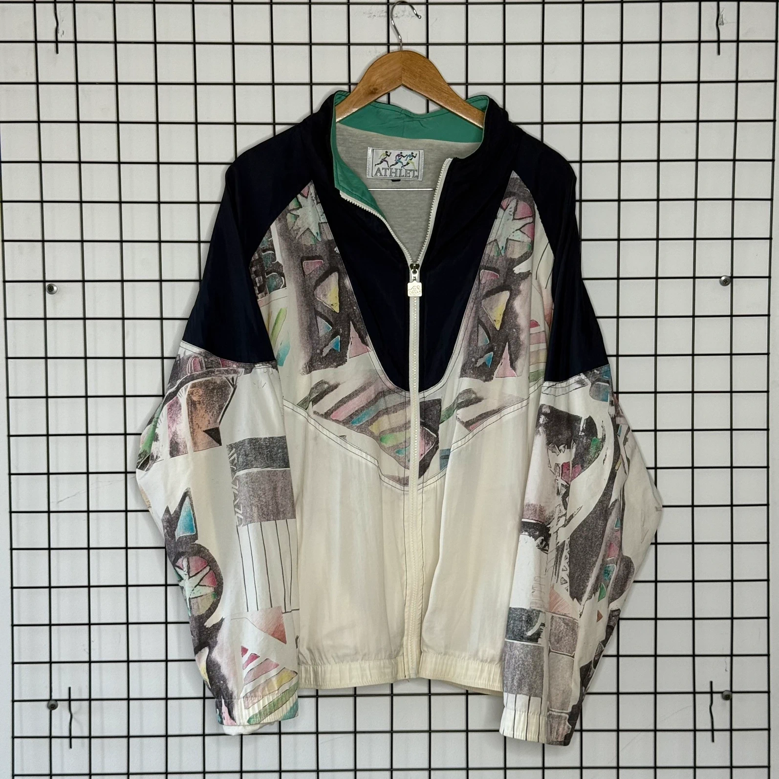 Vintage Love Kurtka Wiatrówka Kolorowa XL Vintage Retro Streetwear - widok ogólny przód vintage