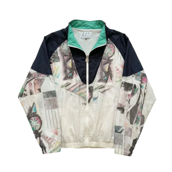 Vintage Love Kurtka Wiatrówka Kolorowa XL Vintage Retro Streetwear - widok ogólny przód vintage