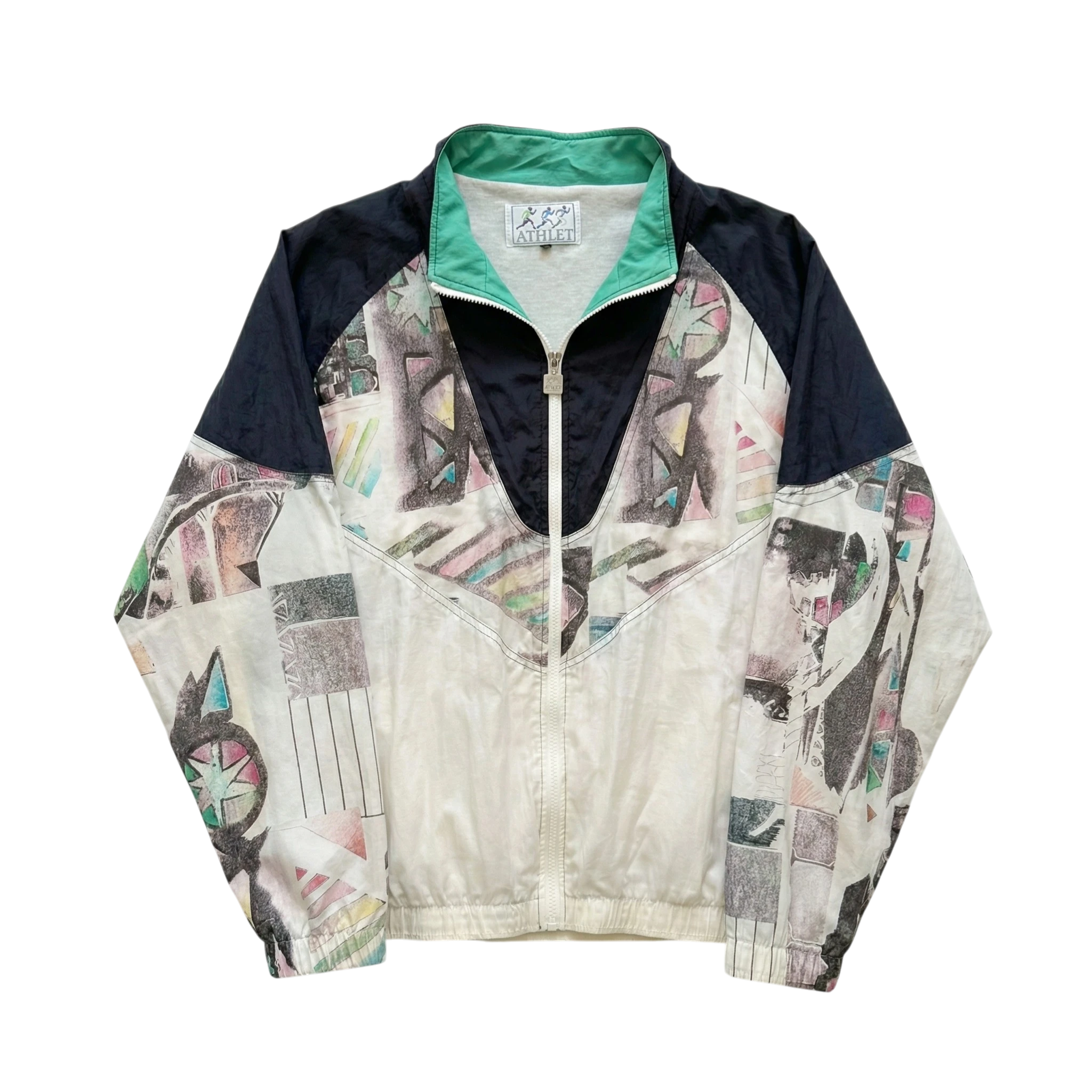 Vintage Love Kurtka Wiatrówka Kolorowa XL Vintage Retro Streetwear - widok ogólny przód vintage