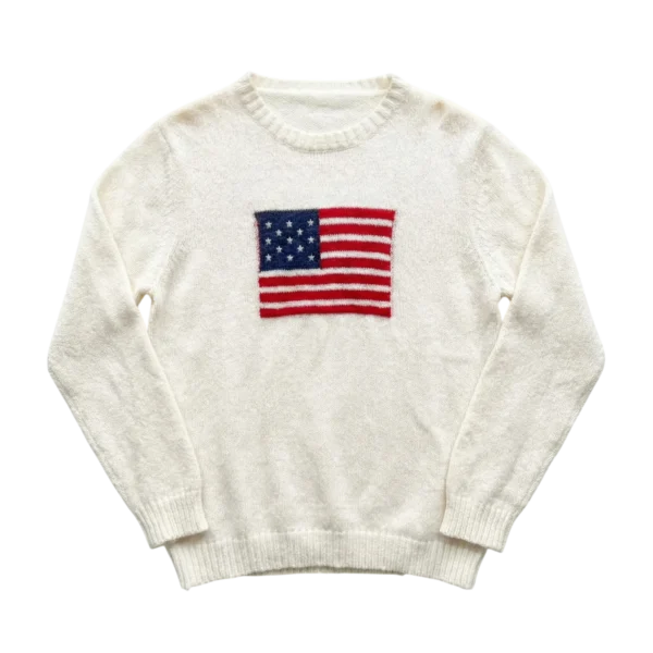 Vintage Love Sweter Flaga USA L Vintage Retro Streetwear - widok ogólny przód vintage