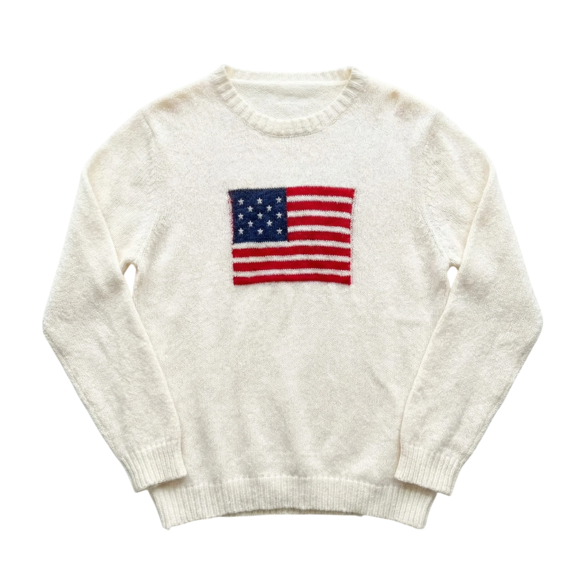 Vintage Love Sweter Flaga USA L Vintage Retro Streetwear - widok ogólny przód vintage