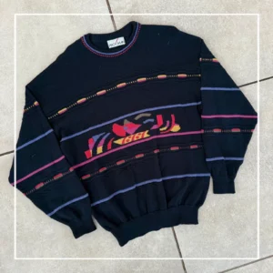Vintage Love Sweter Pleciony Kolorowy L Vintage Streetwear - zdjęcie 3