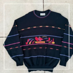 Vintage Love Sweter Pleciony Kolorowy L Vintage Streetwear - zdjęcie 4