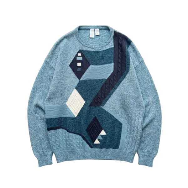 Vintage Love Sweter Wzorzysty XL Vintage Streetwear - widok ogólny przód vintage