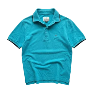 Vivienne Westwood Koszulka Polo Turkusowa XL Vintage - widok ogólny przód vintage