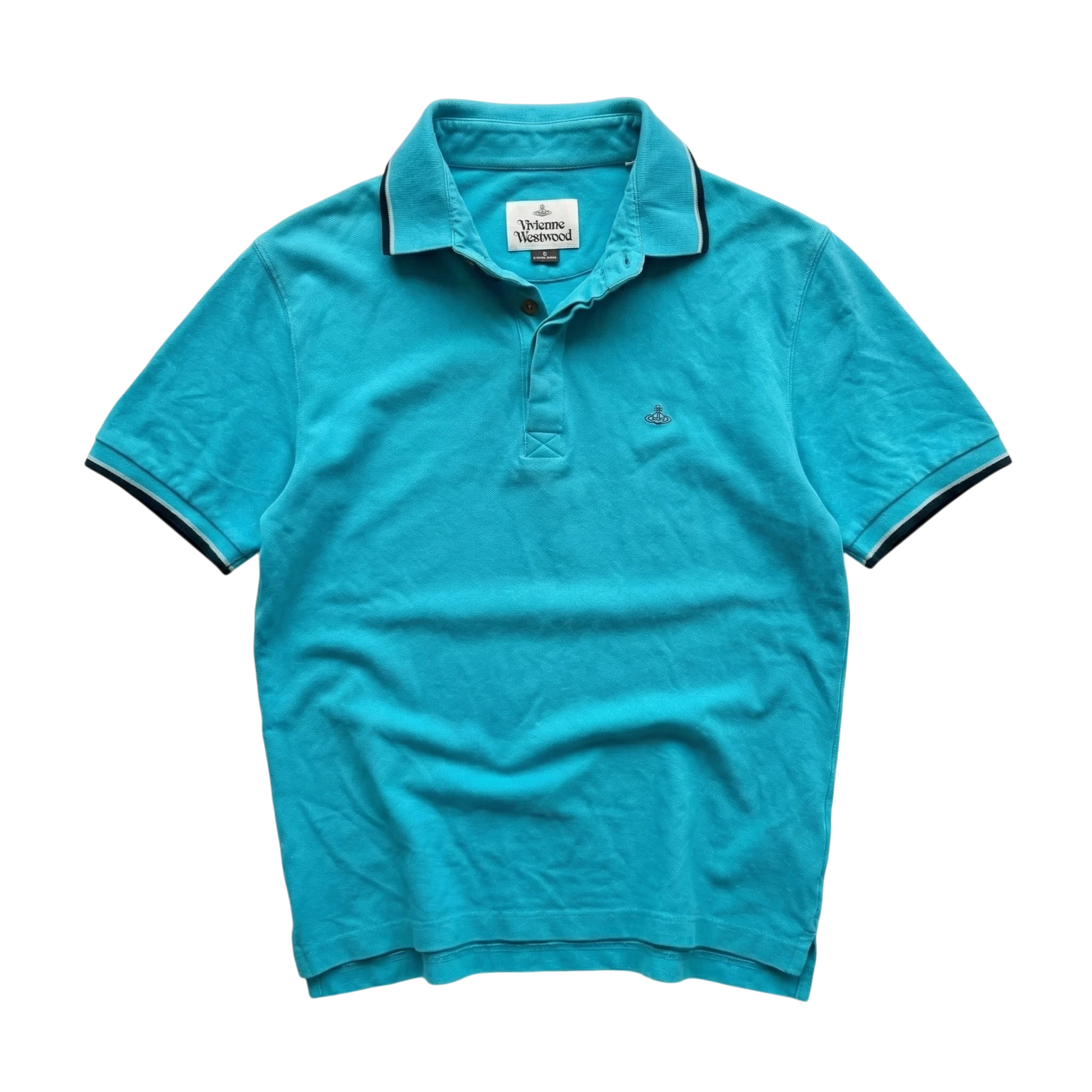 Vivienne Westwood Koszulka Polo Turkusowa XL Vintage - widok ogólny przód vintage