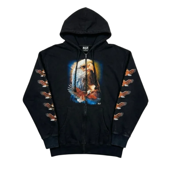 WiLD Bluza z Kapturem Eagle XL Vintage Streetwear Retro - widok ogólny przód vintage