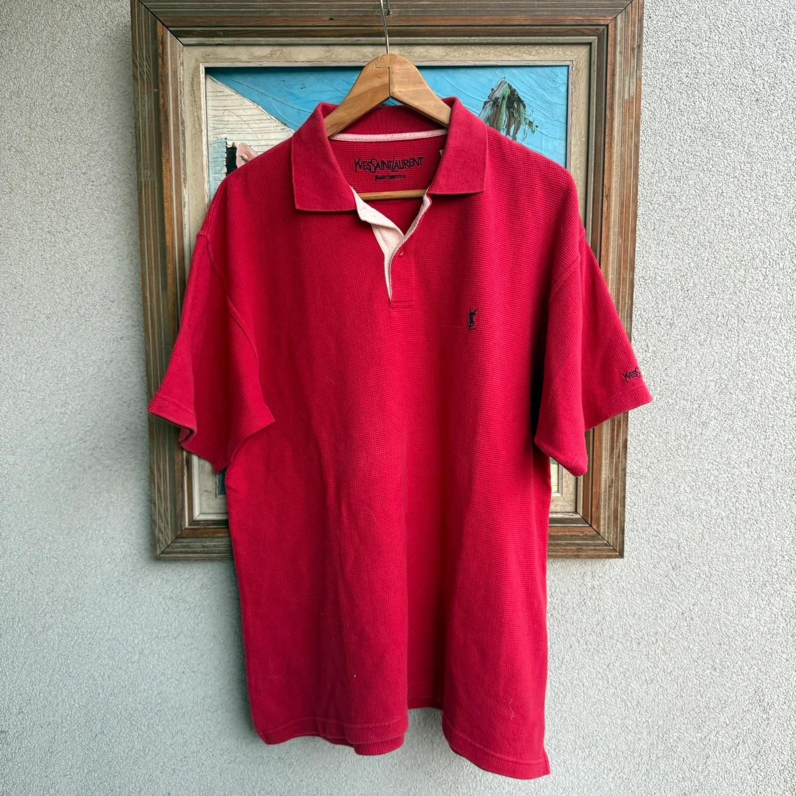 Yves Saint Laurent Koszulka Polo XXL Vintage Streetwear CZW - widok ogólny przód vintage