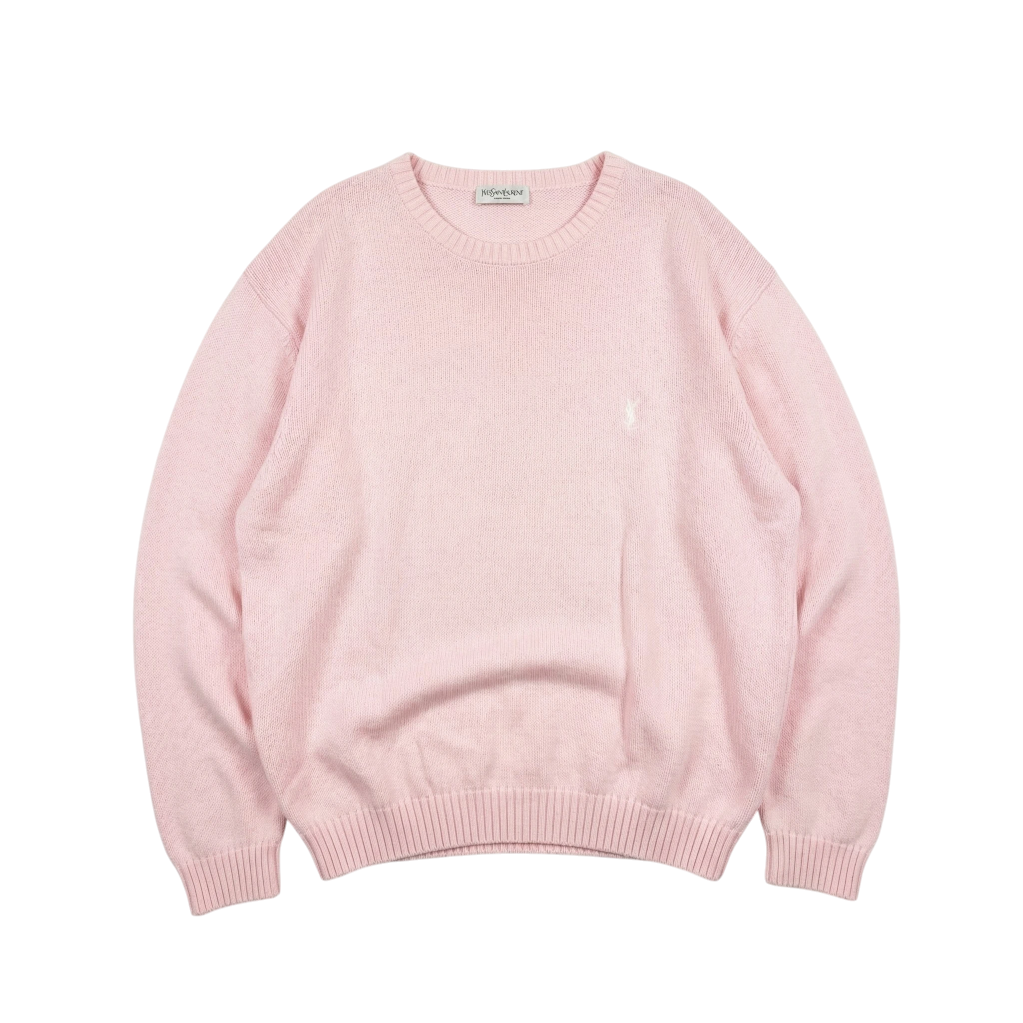 Yves Saint Laurent Sweter Logo XXL Vintage Streetwear - widok ogólny przód vintage