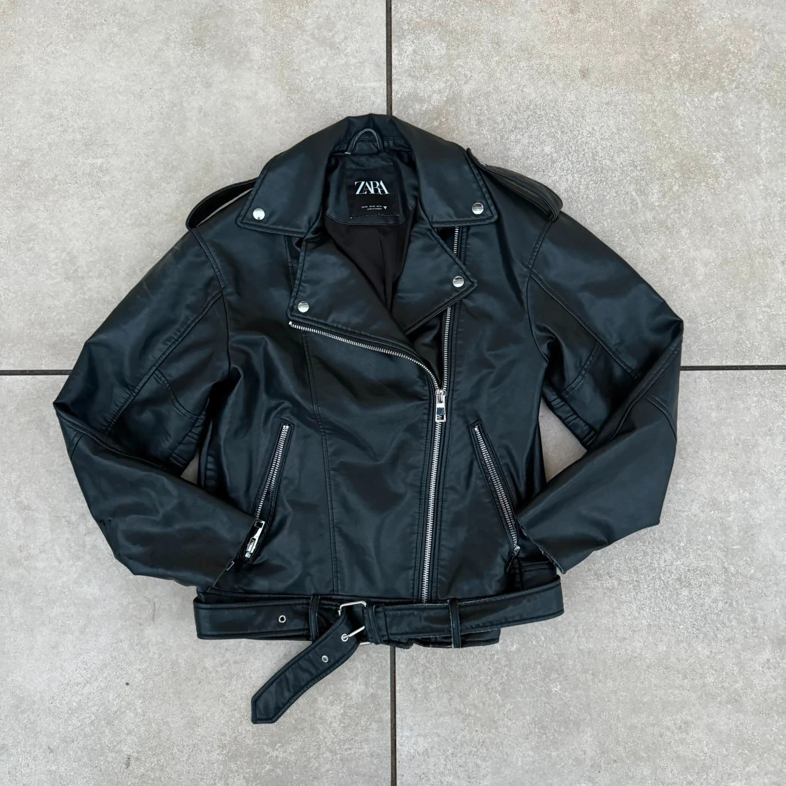 Zara Kurtka Ramoneska Biker S Vintage Streetwear - widok ogólny przód vintage
