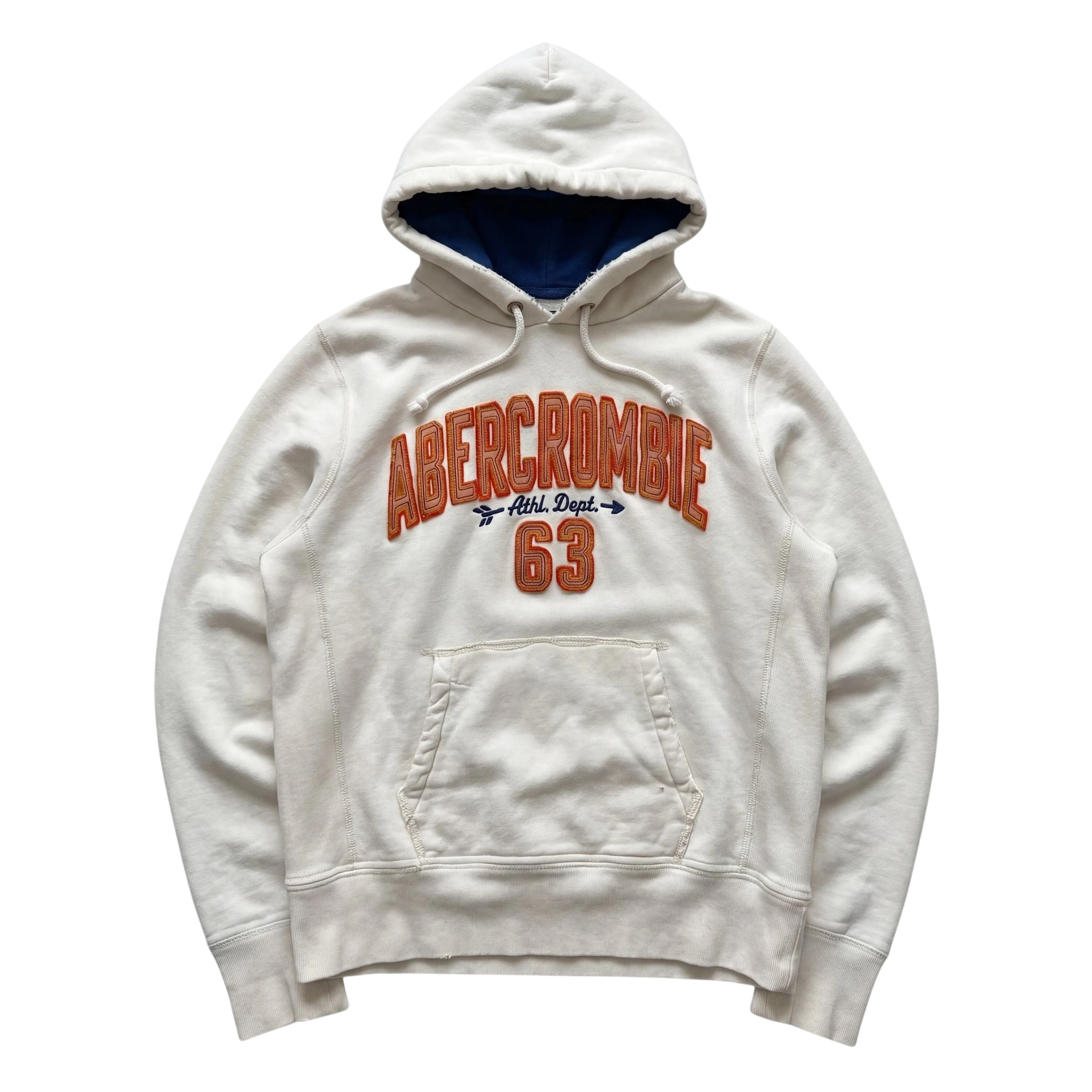 Abercrombie & Fitch Bluza Hoodie Kremowa XL Vintage Streetwear - widok ogólny przód vintage
