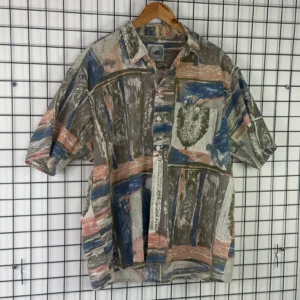 Abstract Koszula Hawajska Print L Vintage Retro Streetwear - zdjęcie 3