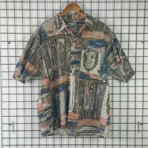 Abstract Koszula Hawajska Print L Vintage Retro Streetwear - zdjęcie 2
