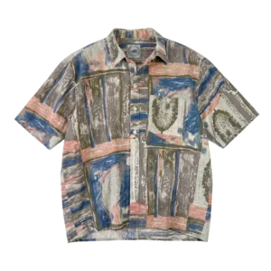 Abstract Koszula Hawajska Print L Vintage Retro Streetwear - widok ogólny przód vintage