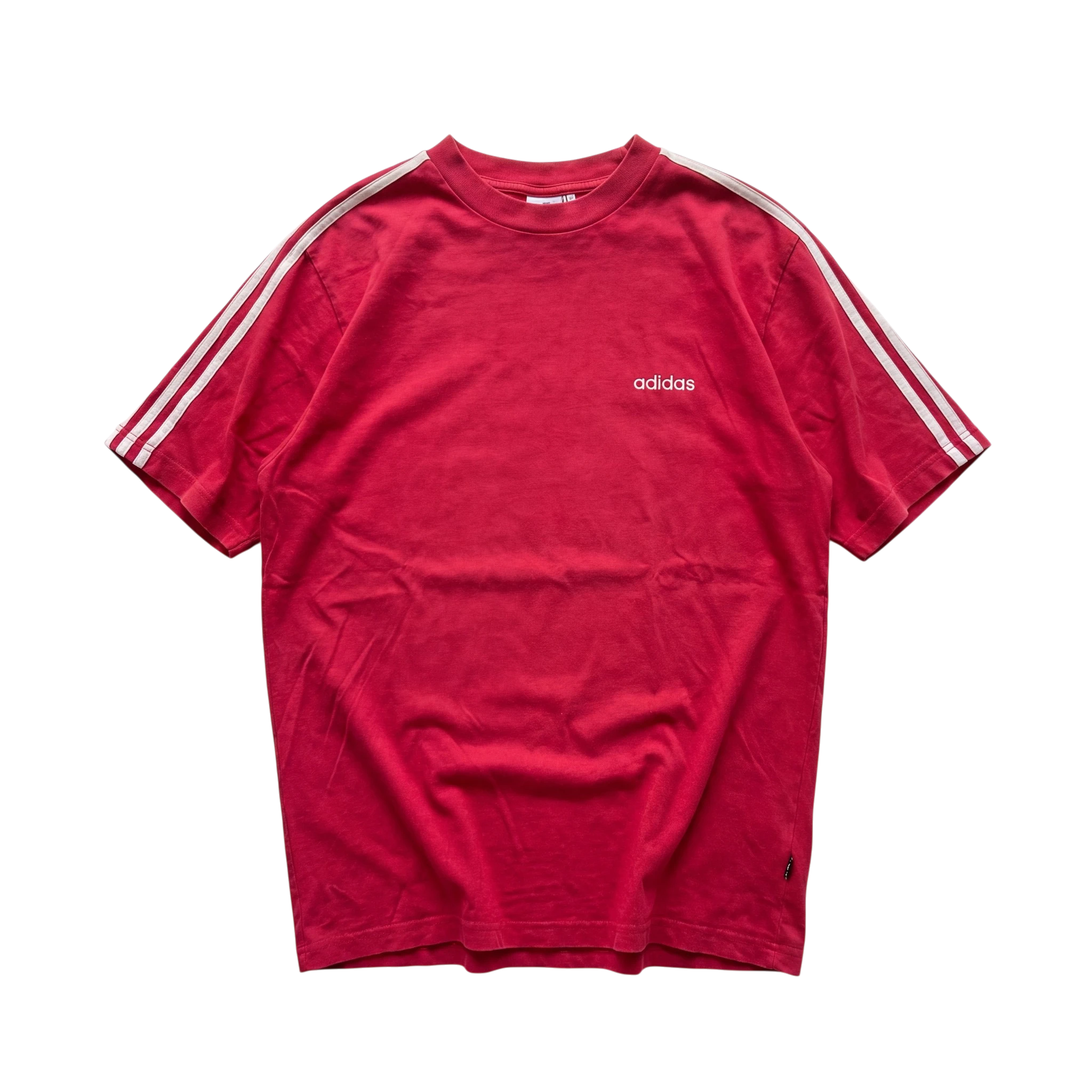 Adidas Koszulka T-shirt Czerwona L Vintage Retro Streetwear - widok ogólny przód vintage