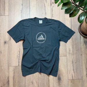 Adidas Koszulka z Nadrukiem Szara L Vintage Streetwear - zdjęcie 2
