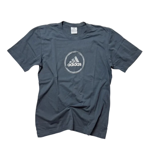 Adidas Koszulka z Nadrukiem Szara L Vintage Streetwear - widok ogólny przód vintage