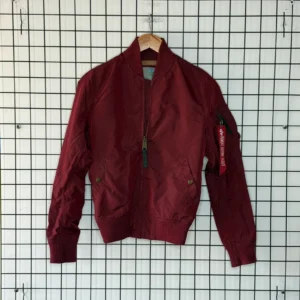 Alpha Industries Kurtka Bomberka Bordowa S Vintage Retro - zdjęcie 2
