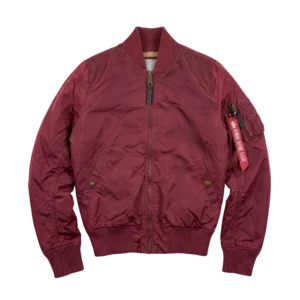 Alpha Industries Kurtka Bomberka Bordowa S Vintage Retro - widok ogólny przód vintage