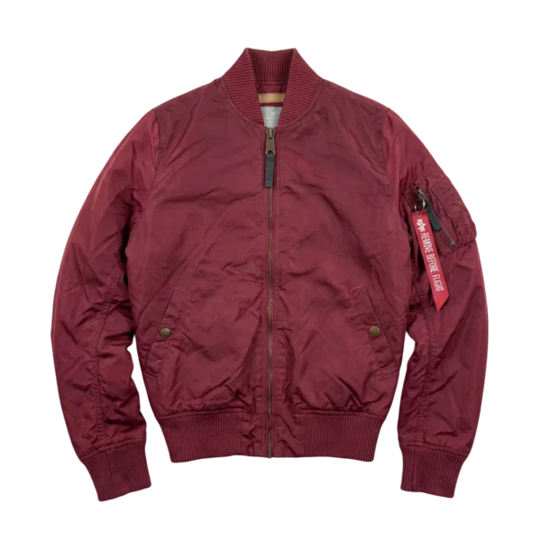 Alpha Industries Kurtka Bomberka Bordowa S Vintage Retro - widok ogólny przód vintage