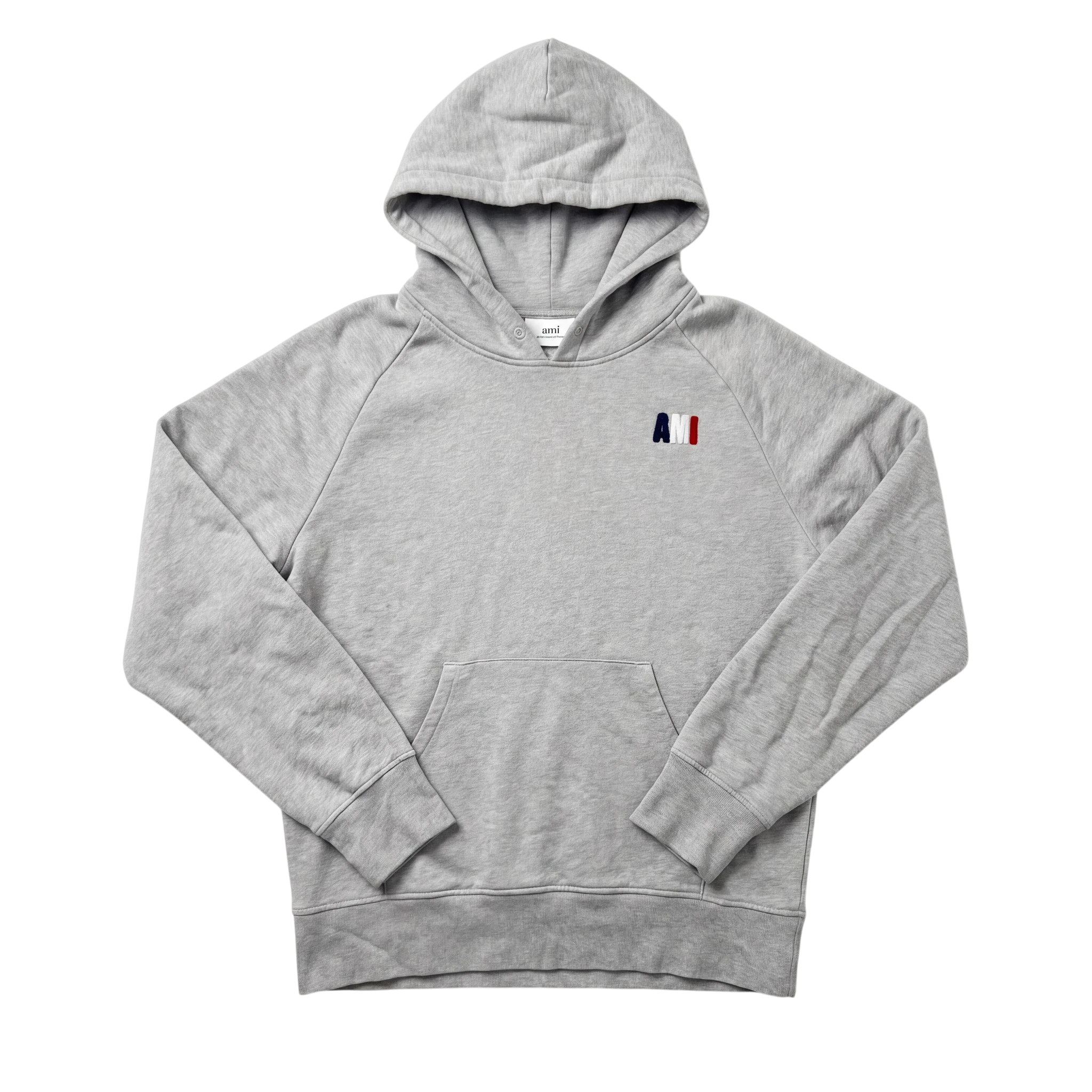 Ami Paris Bluza z Kapturem Szara L Vintage Streetwear - widok ogólny przód vintage